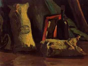 Vincent Van Gogh : Still Life with Two Sacks and a Bottle